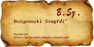 Bulyovszki Szegfű névjegykártya
